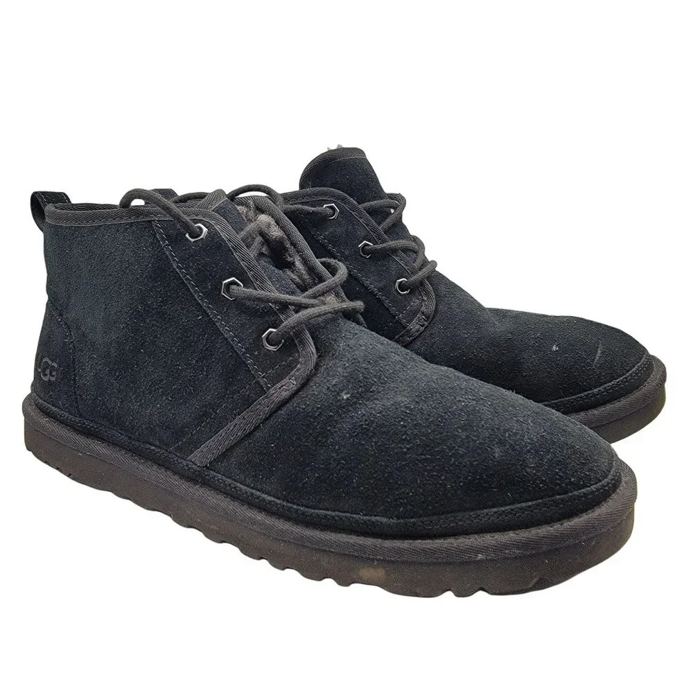 UGG Mens Neumel Black Suede Shearling Lined Lace Up Chukka Boots 3236 Size 9 Mens UGG Neumel Chukka Boot - Black Suede, Size 9 US [3236  main image 4